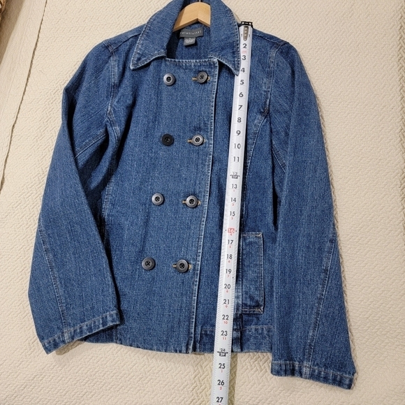 Relativity Double Breasted Denim Blue Jean Jacket 100% cotton Size M - Picture 11 of 15